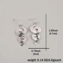 1 Pair Exaggerated Vintage Spiral Design Ladies Earrings - Antique Silver - View 3