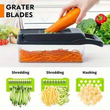 Vegetable Chopper And Spiralizer - Food Chopper With Container, Fruit Slicer, Kitchen Gadgets & Accessories, Home Essentials (16 In 1, White)