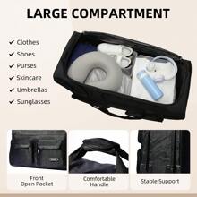 ¡La solución perfecta para decir adiós a los problemas con el equipaje! Bolsas de equipaje con ruedas de varios tamaños, de color negro, portátiles y extraíbles, prácticas y multifuncionales - Negro - Ver 4