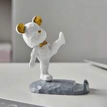 1 Pc Cartoon Bear-Shaped Mobile Phone Holder Decoration, Compatible With Smartphones And Tablets, Suitable For Desk, Bedside, Living Room, Study, Bedroom, Gift Gifts Birthday Graduation - Multicolor - View 14