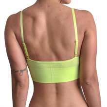 Kit 2 Top De Alcinha Academia Feminino Fitness Com Bojo Removível Liso - Bege - Visão 9