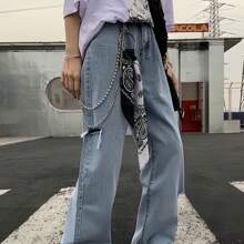 INS 风格复古嘻哈腰扣双色腰花围巾和双层链条套装夏季、学校秋冬配饰万圣节服装，适合青少年、青年、男士、休闲、户外、运动、度假、毕业礼物、生日、日常穿着 - 彩色 - 查看 2