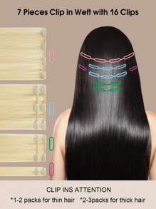 Yilite Hair Extensions Clip Ins 14-20 Inch 7pcs #613 Bleach Blonde Clip In Hair Extensions Human Hair Straight Clip In Hair Extensions Real Human Hair Double Weft (14-20 Inches #613 Bleach Blonde) - S613 - View 6