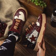 红星鞋业，国家设计合作款滑板鞋，新款男鞋，厚底，100美元以下 - 酒紅色 - 查看 4