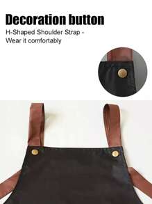 1 pezzo Grembiule da chef personalizzato con ricamo, grembiule nero impermeabile, con regolazione e 2 tasche, adatto sia per uomo che donna, grembiule professionale per cucina, cottura, giardinaggio, pittura, panetteria, ristorante - Multicolore - Visualizzare 4