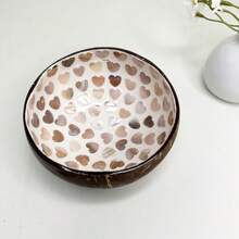 1 pieza Recipiente de coco para dulces con soporte, recipiente natural de coco para almacenamiento, contenedor de dulces y frutos secos, útiles escolares, regalo de Navidad