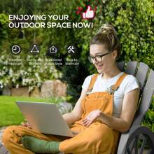 Outsunny Wooden Adirondack Rocking Chair Reclining Armchair Outdoor Garden Furniture Patio Porch Rocker - Grey - View 4