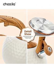 choxila 1 件茶壶，不锈钢鸣笛水壶，3L 茶壶水壶适用于燃气灶，用于烧水、咖啡和茶