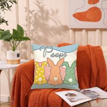 1/2 Vỏ gối sofa hình thỏ Phục sinh, Vỏ gối in polyester độ nét cao, Vỏ gối trang trí phòng khách hình thỏ Phục sinh, Trang trí phòng ngủ, Trang trí sofa, 17,7*17,7 inch/45X45cm (Không có ruột gối) - Nhiều màu - Xem 10