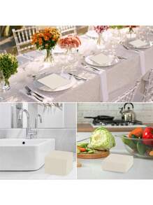 20/40/80 件鸡尾酒餐巾米色餐巾一次性甜点餐巾婚礼餐巾鼠尾草绿色纸巾适用于婚礼、新娘送礼会、茶会，5 X 5 英寸 - 米色 - 查看 5