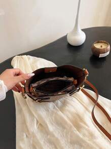 Women's Fashionable Casual Versatile High-End Shoulder/Crossbody/Handbag Bucket Bag, Spring 2025 New Arrival - Coffee - View 8