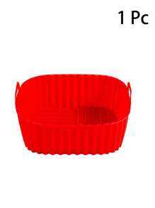 1/2Pcs,Air Fryer Silicone Baking Pan Household High Temperature Resistant Silicone Steam Pan Pan Mat Baking Cake Special Mold - Multicolor - View 8