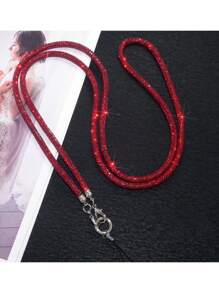 Correa para bolso de hombro desmontable de lujo con cuentas de cristal, correa cruzada de cadena de moda para bolso para mujeres, adornada con cristales para regalos de alta gama para madre, familia, amigos, cumpleaños, vacaciones, adorno para teléfono, cordón para teléfono