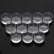 12 Striped Glass Candle Holders, Transparent Mini Candle Holders, Celebration Candle Holders, Suitable For Dining Tables, Coffee Tables, Living Rooms, Tea Lamps, Weddings, Birthday Parties, Anniversaries, Atmosphere Photography, Holiday Atmosphere Candle Holders, Graduation Ceremonies, Party Decorations, Christmas, Halloween, Thanksgiving - trong suốt - Xem 5