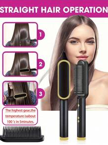 Máy uốn tóc và hỗ trợ tóc đa năng 2 trong 1, sử dụng cả ướt và khô, công nghệ gốm, phích cắm 110V của Hoa Kỳ, lược tạo kiểu tăng dần nhiều nhiệt độ, quà tặng cho nữ, quà tặng Ngày của Mẹ - Xem 2