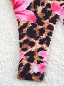 Allurini 2025 Summer Beach 3 PiecesBikini Set, Sexy Tie-Up Triangle Bra, Cover-Up Sarong & Thong Swimwear, Printed Pattern Swimwear Elegant - Multicolor - View 6