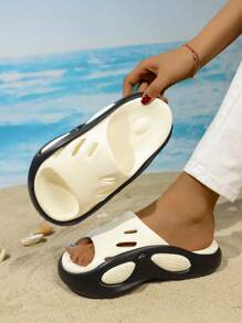 Zapatillas de interior/exterior gruesas y cómodas de estilo fashionable para adolescentes, hechas de EVA, que pueden usarse al aire libre en verano como sandalias de playa o de resort.