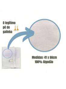 Pano De Prato Branco PÉ DE GALINHA O Legitimo Kit Com 10 Peças - Multicolorido - Visão 3