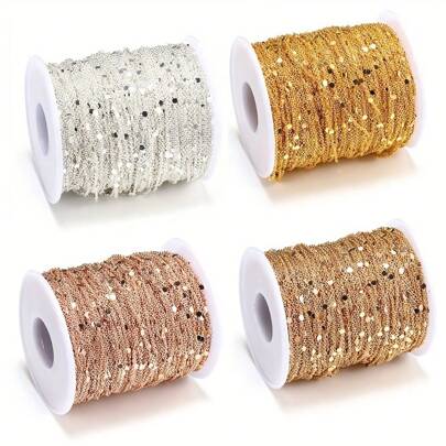 5米亮片金属铜缆链，适用于珠宝制作DIY项链、手链、脚链、手工饰品批发