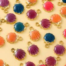 50pcs/Pack Alloy Ocean Series Charms Cartoon Seashell Whale Epoxy Resin Pendant For DIY Bracelets, Necklaces, Anklets, Keychains, Jewelry Crafts