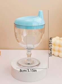 1个150ml高脚奶杯防摔学饮杯婴儿家用喝水直筒鸭嘴玻璃奶瓶 - 彩色 - 查看 7