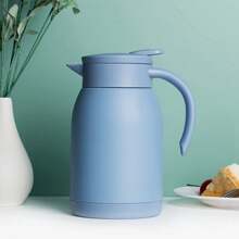 1 pieza Cafetera de 900ML/31.7oz con botón de presión para agua caliente, termo aislado al vacío, cafetera de acero inoxidable 304 para uso doméstico y vuelta al colegio