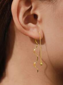 1 对时尚 S925 银手工几何耳环，具有高端质感，优质珠宝，适合女性日常穿着、派对、周年纪念服装、婚礼订婚新娘珠宝节日