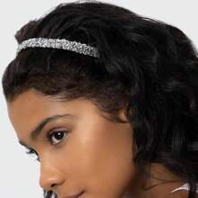 4件套时尚水晶发箍，女士防滑发圈梳子水晶发箍闪亮水钻发饰，发箍，发绳 - 彩色 - 查看 2