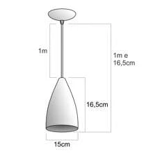 Conjunto Luzes com 3 Luminarias Pendentes Lustres em Alumínio Promoção Vegas Sala Cozinha Quarto Variedade em Cores GL ilumi! - Marrom - Visão 6