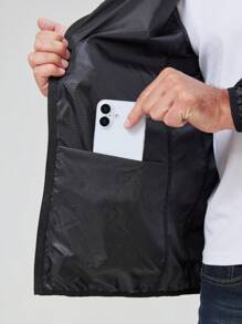 1 件男士轻质防水户外夹克，多口袋设计，防晒皮肤外套 - 黑色 - 查看 10