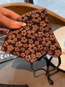 1 Pc Ditsy Floral 3D Warm Face Mask, Breathable Comfortable Winter Accessory For Women
