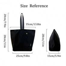 Japanese Korean Lunch Bag Cotton Canvas Large Solid Color Drawstring Portable Thermal Insulated Picnic Storage Bento Box Bag - Black - View 7