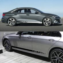 2 Stücke Auto Seitentür Rennsport Stil Aufkleber Vinyl Folie Dekoration Abziehbilder Seitenschweller Zierleisten Streifen Auto Tuning Außenzubehör für Audi A3 8V 8P 8Y 8L Limousine TFSI Sportback S3 RS3