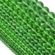 1 件各种尺寸 4/6/8/10/12 毫米绿色玻璃珠串，时尚多功能绿色 DIY 珠子，适用于手链、项链、珠宝制作、手机吊饰、钥匙扣装饰，批发珠子 - 綠色 - 查看 5