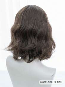 SHUDUO 1 件合成耐热短波假发棕色假发，12 英寸，带刘海，由纤维制成，适合日常使用，自然逼真的假发（不含配件）