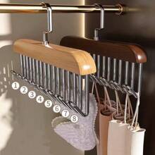 8 钩波浪设计多功能木质衣架，用于胸罩、内衣、服装存储和干燥，适合宿舍