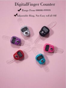 1 Electronic Ring Counter, Modern Rhinestone Decoration, 5-Digit Counter, Counting Prayer, Worship, And Exercise During Ramadan, And Gift Giving During Holidays. - Multicolor - View 4