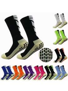 Kit 1/2/3/12 Premium Non-Slip Wear-Resistant Soccer Sports Socks - Multicolor - View 2