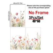 3 件套 3 幅植物花卉帆布艺术印刷品 - 水彩花卉墙壁海报 - 装饰艺术、极简主义、波西米亚风格 - 风景主题 - 适用于客厅、卧室、家庭办公室装饰 - 送给艺术爱好者的完美礼物 - 3pcs - 查看 15