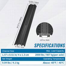 The 3-Piece/2-Piece Cable Protection Ramp Set, Or The Drop-Over Cable Protection Ramp, Can Support Up To 2,000 Pounds Per Axle. It Is Suitable For Both Indoor And Outdoor Use, And Is An Ideal Choice For Offices, Homes, And Warehouses. - 39.37 X 5.12 X 0.79 In(1) - View 7