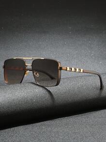 1 副男士金属框方形时尚眼镜，百搭街头风格 - 35050 - 查看 11