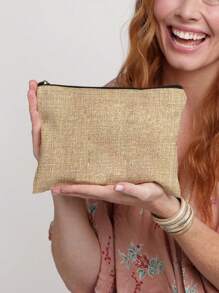 6个空白DIY帆布拉链收纳袋 - 彩色化妆包/铅笔盒，适合收纳小型化妆品、DIY工艺品、洗漱用品、文具、数据线等，多功能帆布袋，适用于家庭、学校和旅行，可涂鸦和手绘DIY - 彩色 - 查看 3