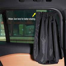1pc Car Side Window Sunshade, Privacy Blocking, Heat Insulation, Suction Cup Mounting, Car Curtain - Black - View 6