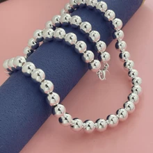 925 Silver 6MM Buddha Bead Necklace For Daily Wear And Gift Giving - White - View 10