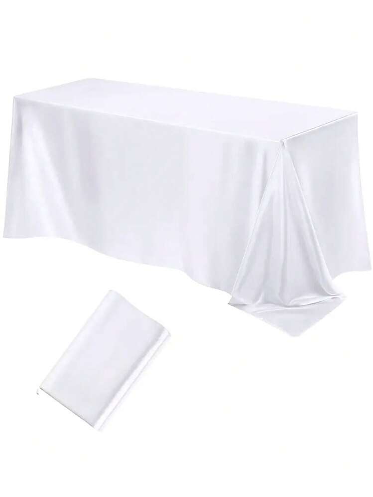 1 件奢华缎面桌布闪闪发光的矩形面料，颜色多样，非常适合婚礼、典礼、节日和生日派对多功能餐桌布局 | 优雅桌布 | 桌布 - 彩色 - 查看 39