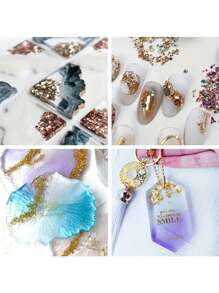 10g/100g Glass Glitter Flakes, Suitable For Arts & Crafts, Resin Art, Asymmetrical Metal Glass Sprinkling, Glitter, Vase Filler, Jewelry Making, Asymmetrical Glass Crack Stone, Epoxy Resin Mold Craft Decoration Filler, Jewelry Making Supplies - Broken Glass Craft Sequins - View 8