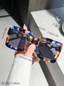 1/3/5副装男女通用方形波西米亚风太阳镜，适合街头风、旅行、运动、驾驶、海滩、节日、度假、钓鱼、户外活动、高尔夫、街头风、驾驶、派对、郊游、徒步旅行 - 彩色 - 查看 4