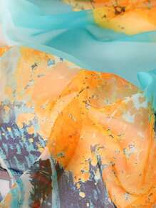 1 件女士百搭围巾，轻质海滩配饰雪纺披肩/围巾，适合海滩、旅行、防晒，适合春、秋、冬