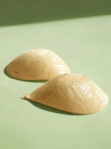 1 Piece Of Sticky Bra Skin Color Lace Invisible Breast Stickers Gathered Strapless Nipple Stickers - Apricot - View 5