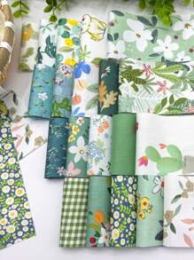 20pcs Of Assorted Colors Per Set, Measuring 6.3*50Cm Or 2.5*19.7In, Quilted Green Fabric For DIY Handmade Doll Clothing, Pre-Cut Patchwork For Sewing Crafts.